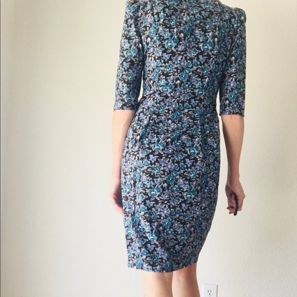 🦋VTG floral cottage core button down midi dress - Picture 5 of 11